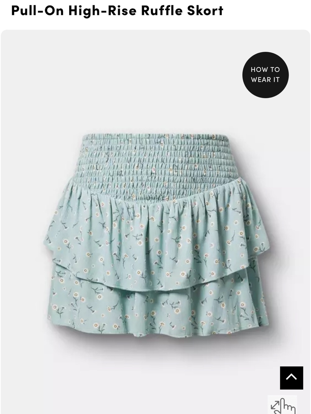 torrid Light Mint Floral Ruffle Skort